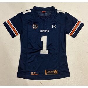 Under Armour Auburn Tigers Football Jersey #1 Blue Women's Size Medium Sewn